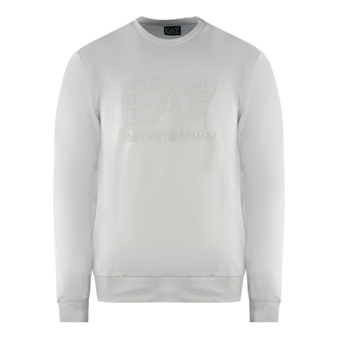 Ea7 Box Logo White Sweatshirt 3RPM60 PJ05Z 1100